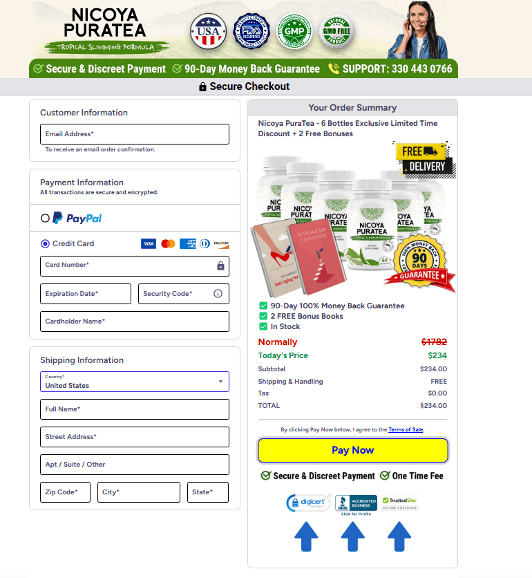 Nicoya Puratea Order form